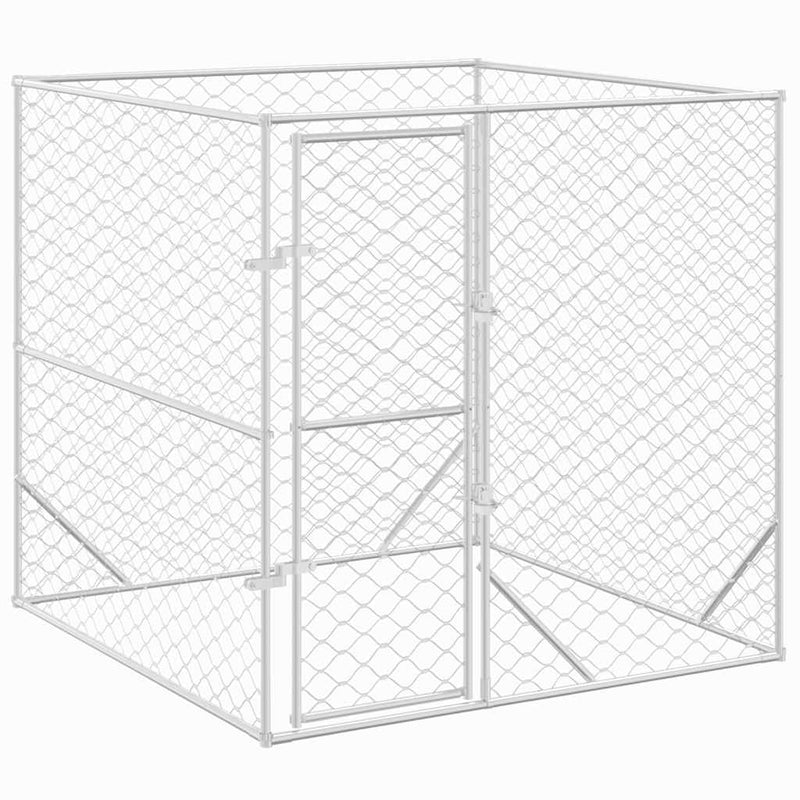 Outdoor Dog Kennel Silver 2x2x2 m Galvanised Steel Payday Deals