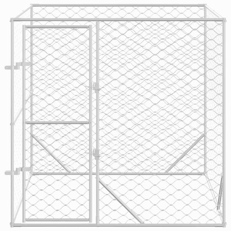 Outdoor Dog Kennel Silver 2x2x2 m Galvanised Steel Payday Deals