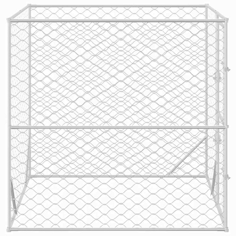 Outdoor Dog Kennel Silver 2x2x2 m Galvanised Steel Payday Deals