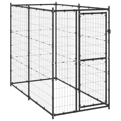 Outdoor Dog Kennel Steel 110x220x180 cm Payday Deals