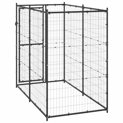 Outdoor Dog Kennel Steel 110x220x180 cm Payday Deals