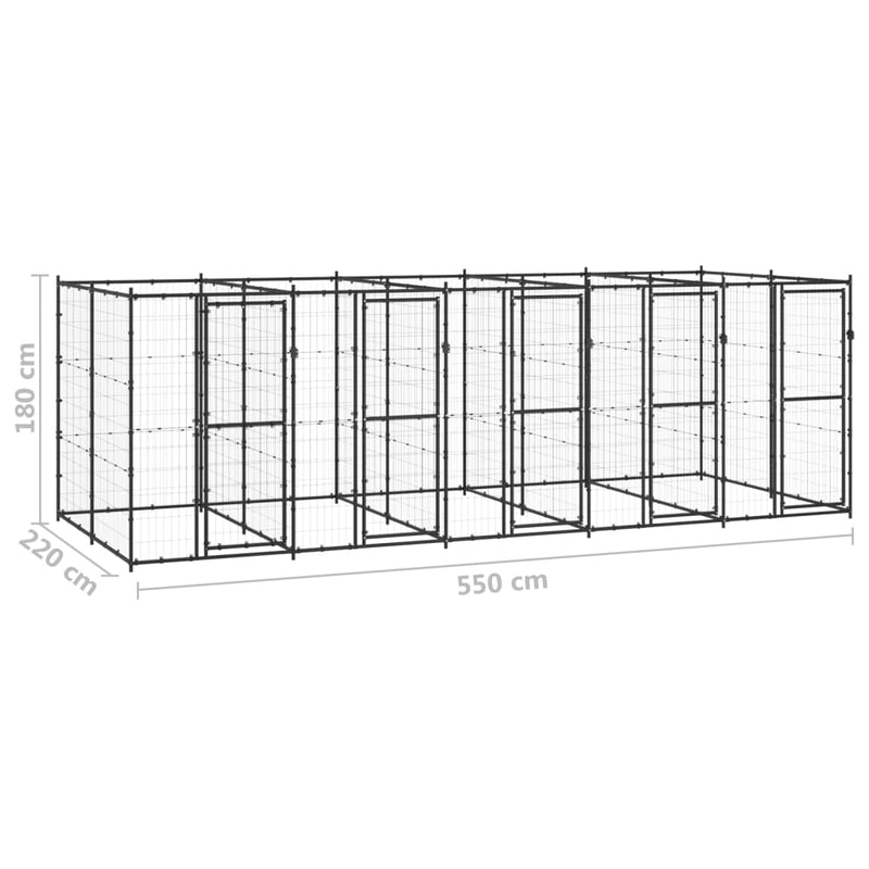 Outdoor Dog Kennel Steel 12.1 m² Payday Deals