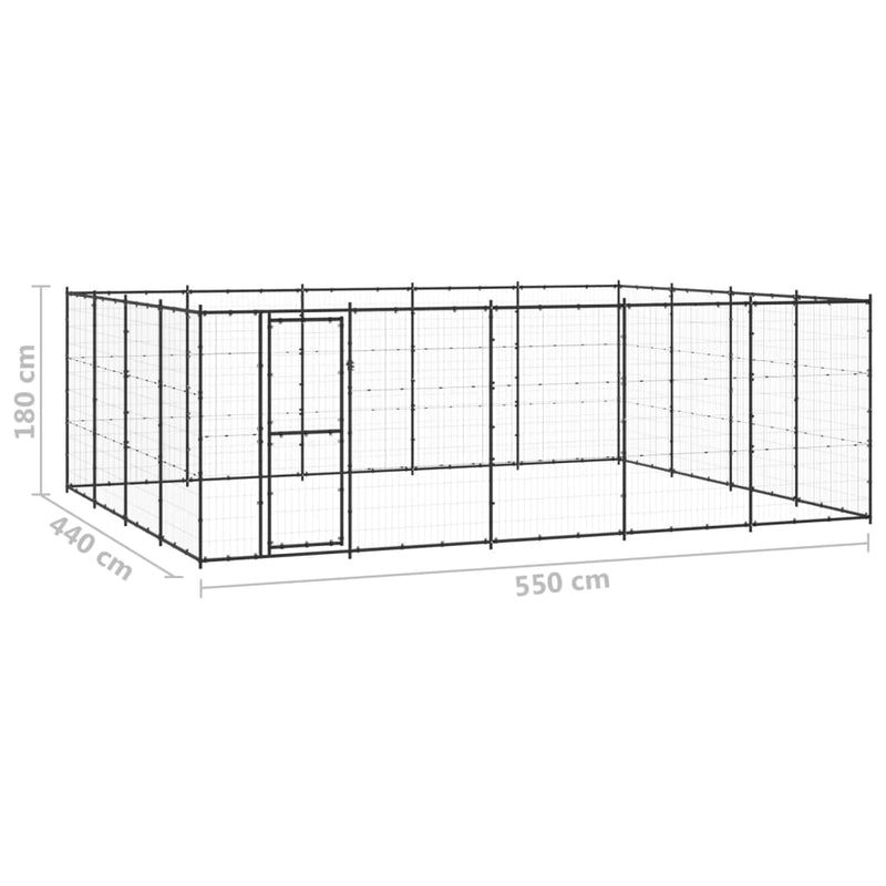Outdoor Dog Kennel Steel 24.2 m² Payday Deals