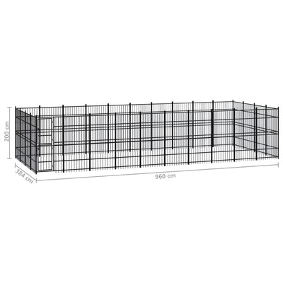 Outdoor Dog Kennel Steel 36.86 m² Payday Deals