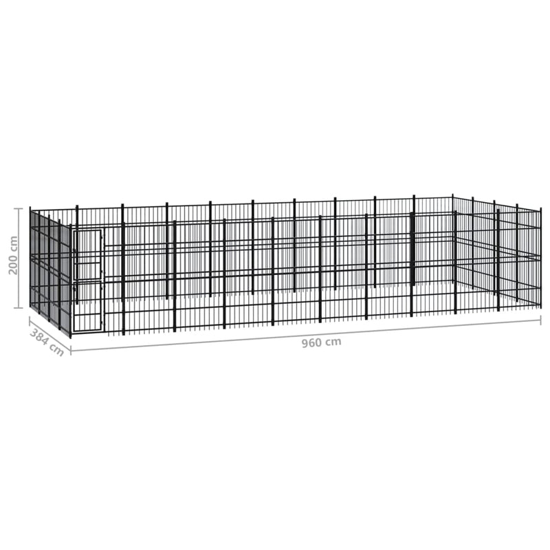 Outdoor Dog Kennel Steel 36.86 m² Payday Deals
