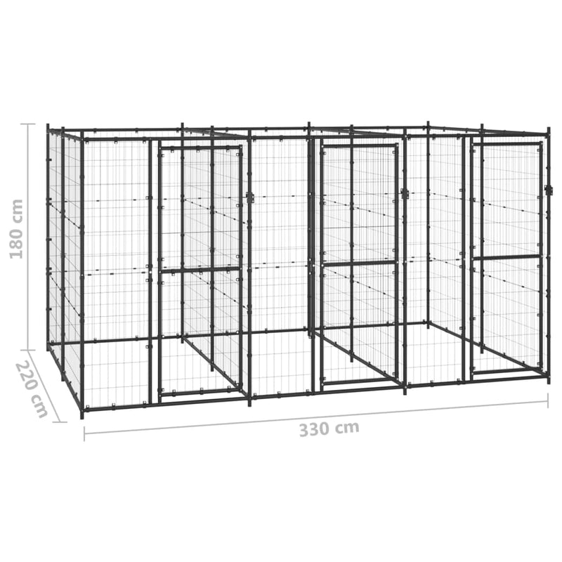 Outdoor Dog Kennel Steel 7.26 m² Payday Deals