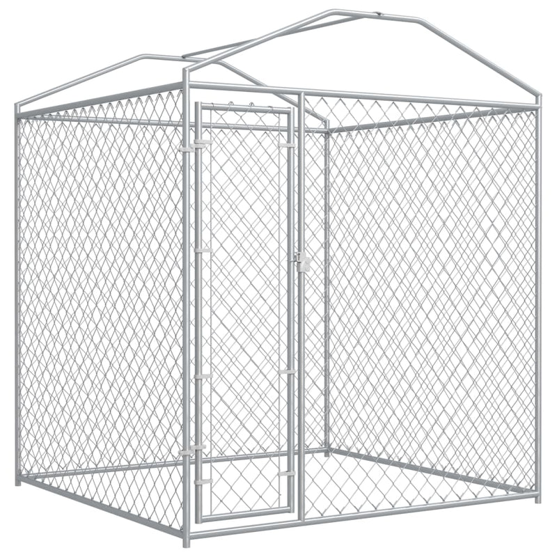 Outdoor Dog Kennel with Canopy Top 193x193x225 cm Payday Deals
