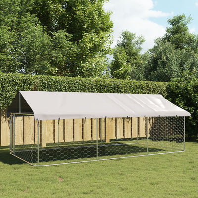 Outdoor Dog Kennel with Roof 400x200x150 cm