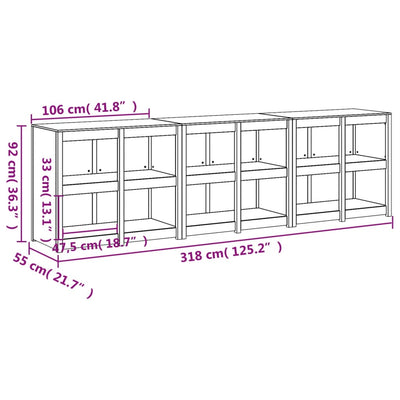 Outdoor Kitchen Cabinets 3 pcs Solid Wood Douglas Payday Deals