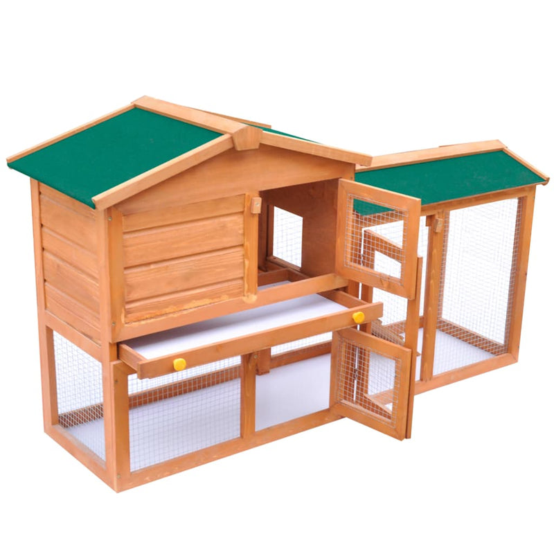 Outdoor Large Rabbit Hutch Small Animal House Pet Cage Wood Payday Deals