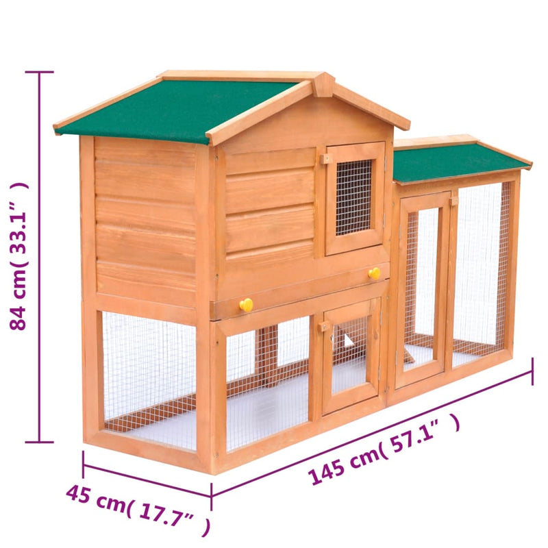 Outdoor Large Rabbit Hutch Small Animal House Pet Cage Wood Payday Deals