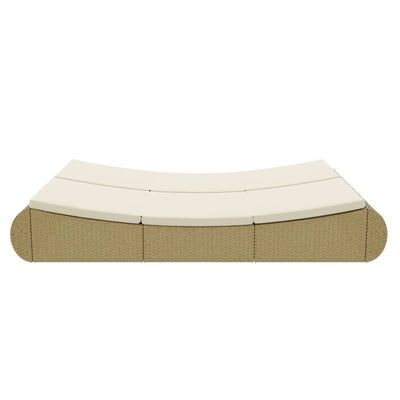 Outdoor Lounge Bed Poly Rattan Beige Payday Deals