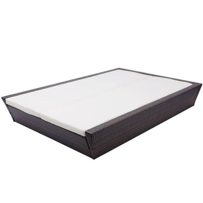 Outdoor Lounge Bed with Cushion Poly Rattan Brown Payday Deals