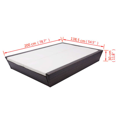 Outdoor Lounge Bed with Cushion Poly Rattan Brown Payday Deals