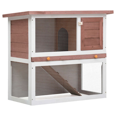 Outdoor Rabbit Hutch 1 Door Brown Wood Payday Deals