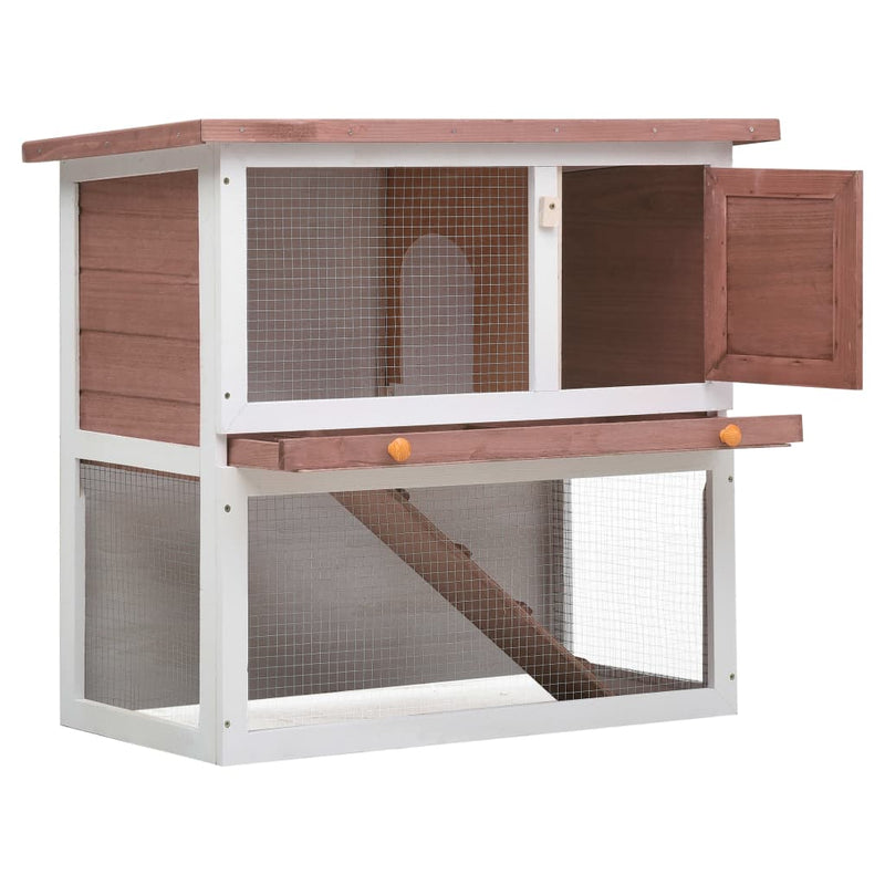 Outdoor Rabbit Hutch 1 Door Brown Wood Payday Deals