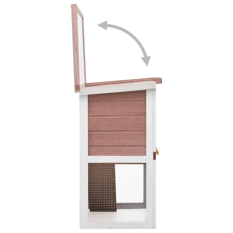 Outdoor Rabbit Hutch 1 Door Brown Wood Payday Deals
