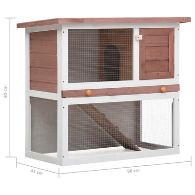 Outdoor Rabbit Hutch 1 Door Brown Wood Payday Deals