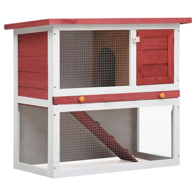 Outdoor Rabbit Hutch 1 Door Red Wood Payday Deals