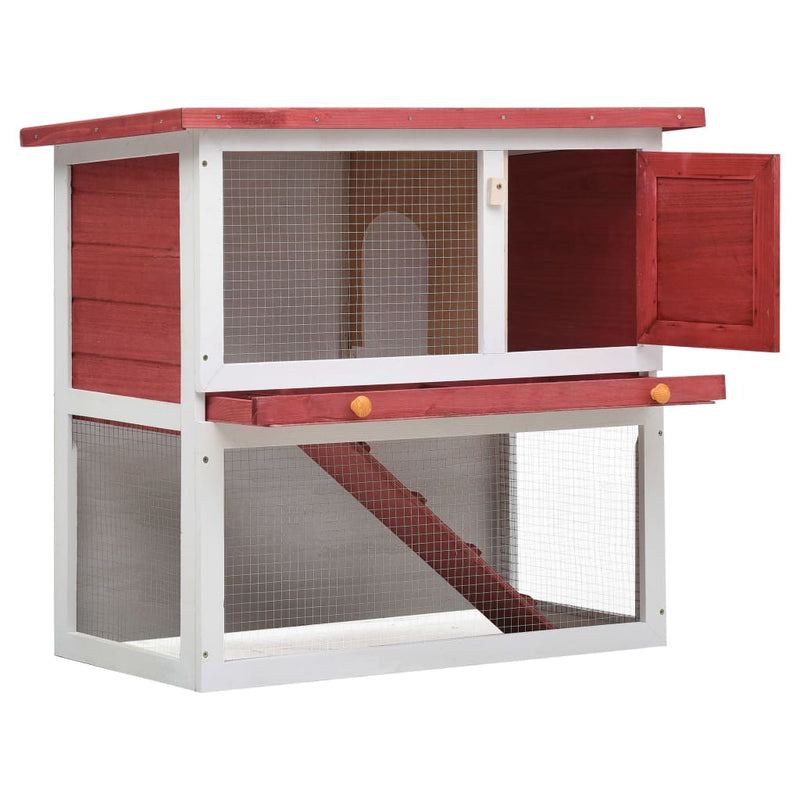 Outdoor Rabbit Hutch 1 Door Red Wood Payday Deals