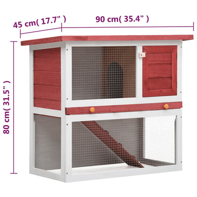 Outdoor Rabbit Hutch 1 Door Red Wood Payday Deals