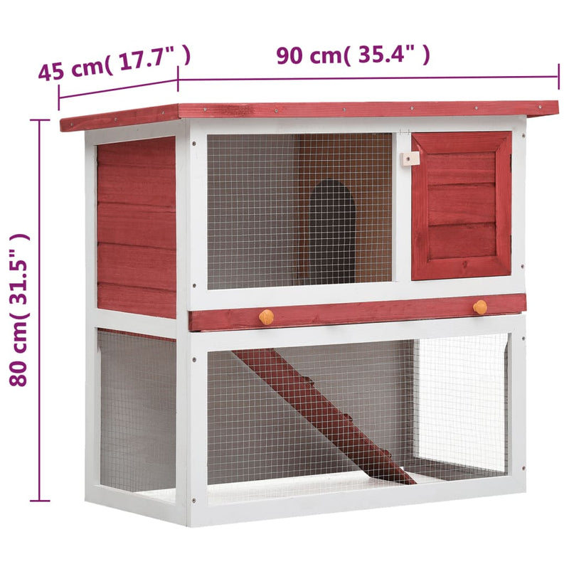 Outdoor Rabbit Hutch 1 Door Red Wood Payday Deals
