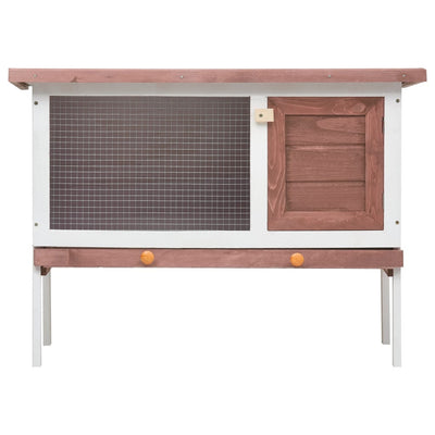Outdoor Rabbit Hutch 1 Layer Brown Wood Payday Deals