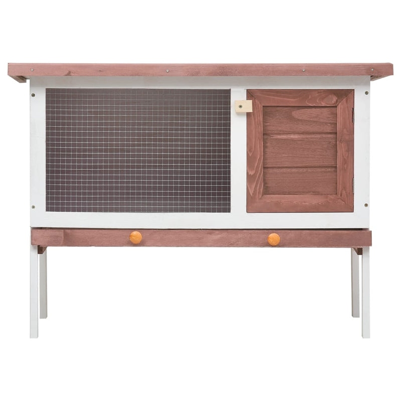 Outdoor Rabbit Hutch 1 Layer Brown Wood Payday Deals