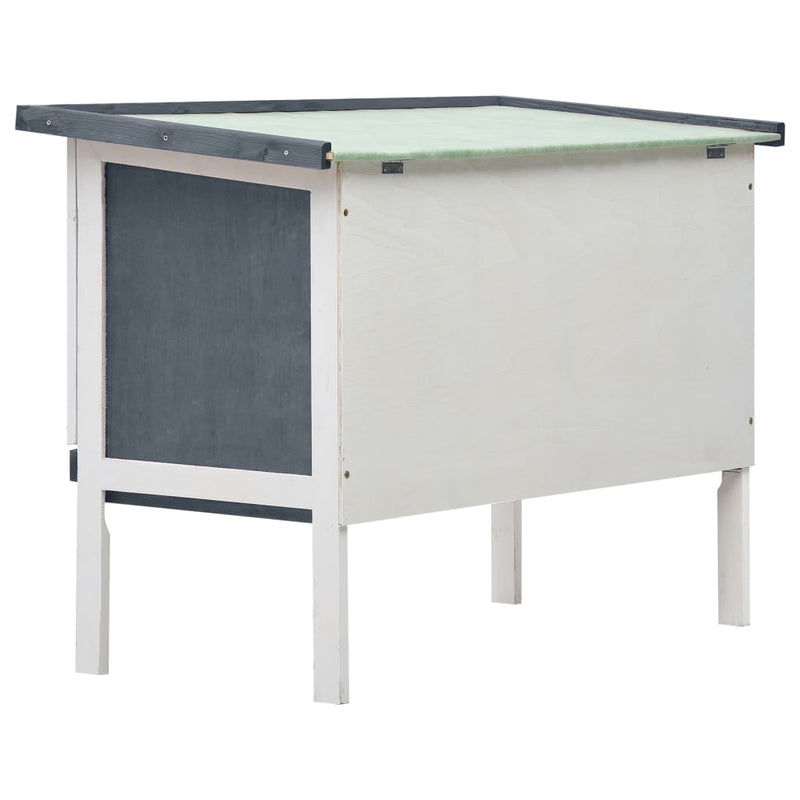 Outdoor Rabbit Hutch 1 Layer Grey Wood Payday Deals