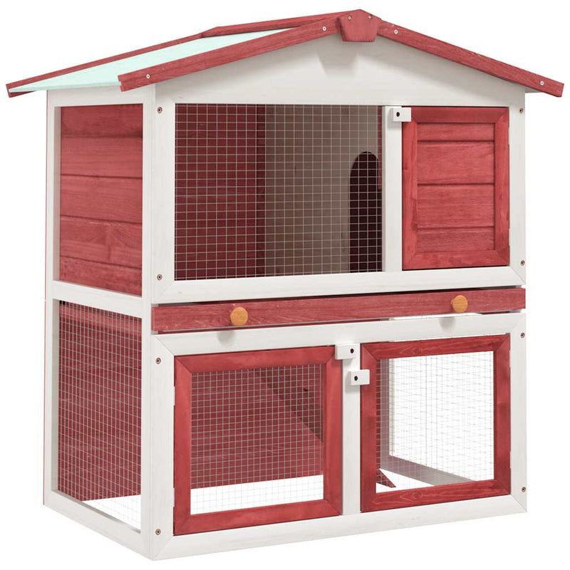 Outdoor Rabbit Hutch 3 Doors Red Wood Payday Deals