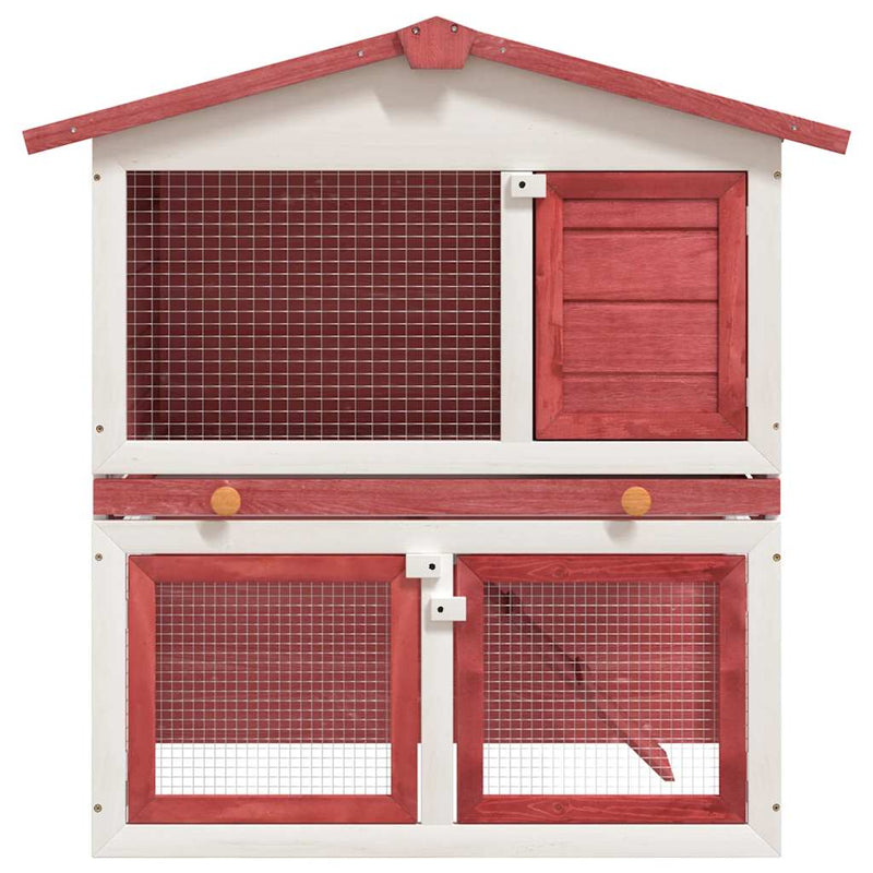 Outdoor Rabbit Hutch 3 Doors Red Wood Payday Deals