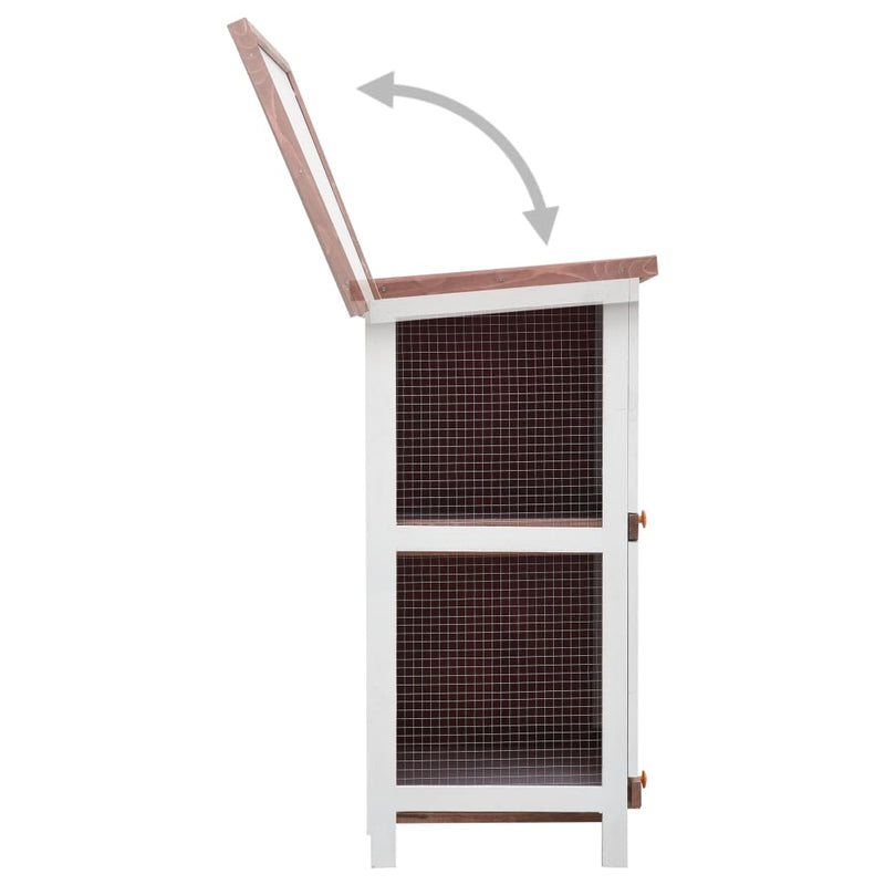 Outdoor Rabbit Hutch 4 Doors Brown Wood Payday Deals