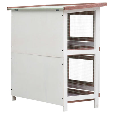 Outdoor Rabbit Hutch 4 Doors Brown Wood Payday Deals