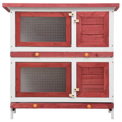 Outdoor Rabbit Hutch 4 Doors Red Wood Payday Deals
