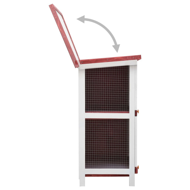 Outdoor Rabbit Hutch 4 Doors Red Wood Payday Deals