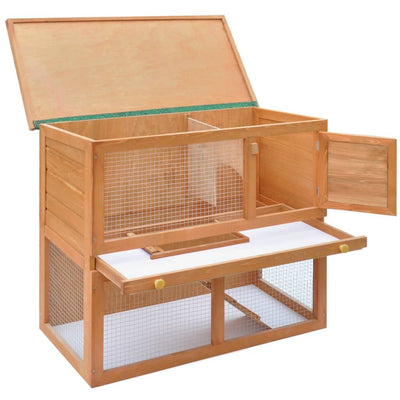 Outdoor Rabbit Hutch Small Animal House Pet Cage 1 Door Wood Payday Deals