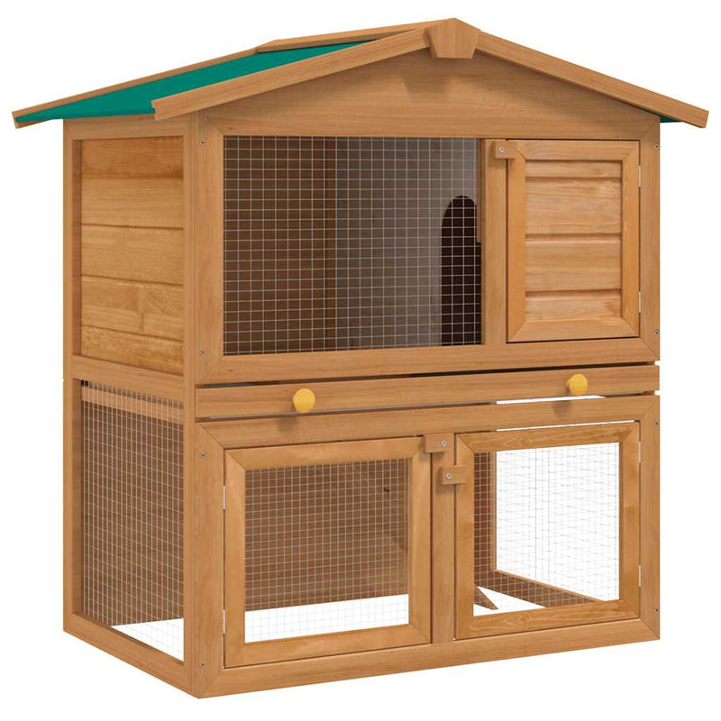 Outdoor Rabbit Hutch Small Animal House Pet Cage 3 Doors Wood Payday Deals