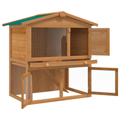 Outdoor Rabbit Hutch Small Animal House Pet Cage 3 Doors Wood Payday Deals