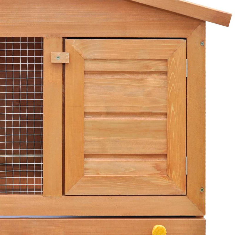 Outdoor Rabbit Hutch Small Animal House Pet Cage 3 Doors Wood Payday Deals