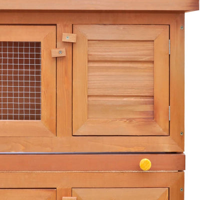 Outdoor Rabbit Hutch Small Animal House Pet Cage 4 Doors Wood Payday Deals