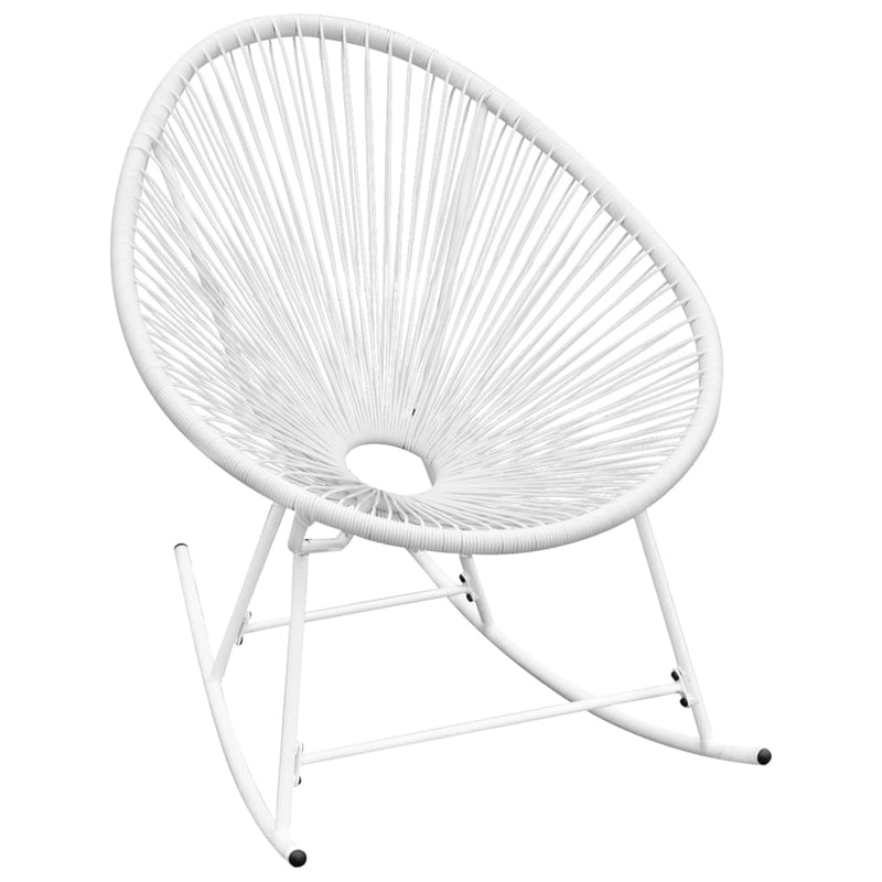 Outdoor Rocking Chair White Poly Rattan Payday Deals