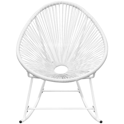 Outdoor Rocking Chair White Poly Rattan Payday Deals