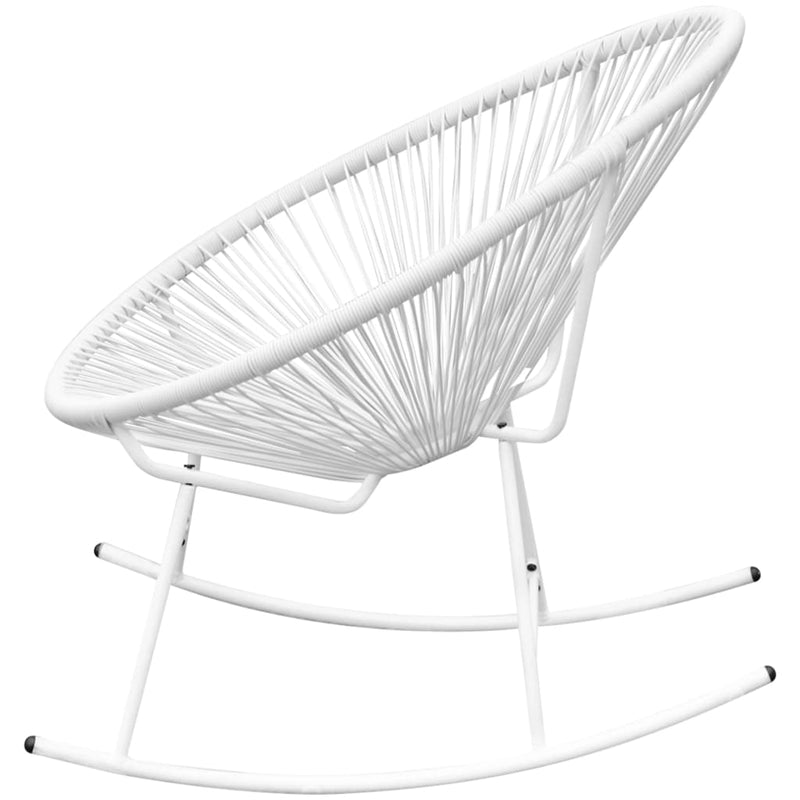 Outdoor Rocking Chair White Poly Rattan Payday Deals
