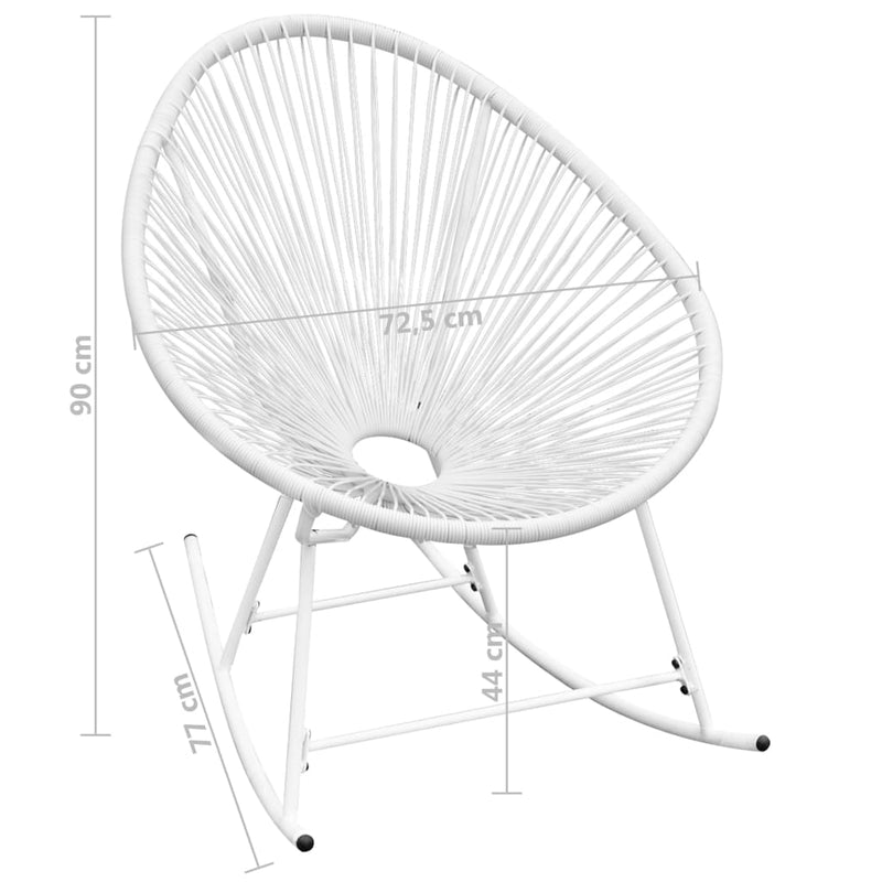 Outdoor Rocking Chair White Poly Rattan Payday Deals