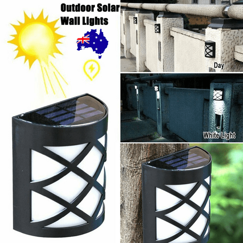 Outdoor Solar Wall Lights Door Garden Step Bright 6 LED Fence Light Path Lamp AU Payday Deals