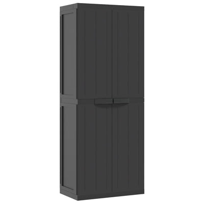 Outdoor Storage Cabinet Black 65x37x165 cm PP Payday Deals