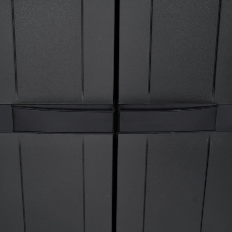 Outdoor Storage Cabinet Black 65x37x165 cm PP Payday Deals