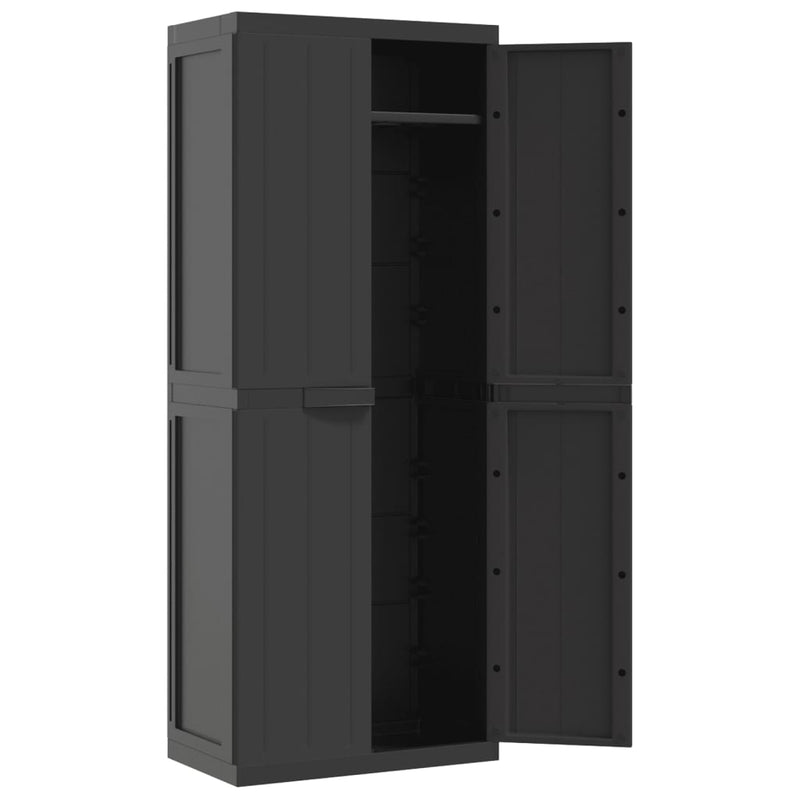 Outdoor Storage Cabinet Black 65x37x165 cm PP Payday Deals