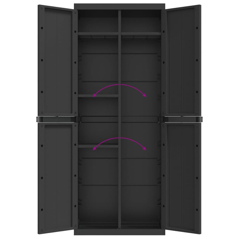 Outdoor Storage Cabinet Black 65x37x165 cm PP Payday Deals