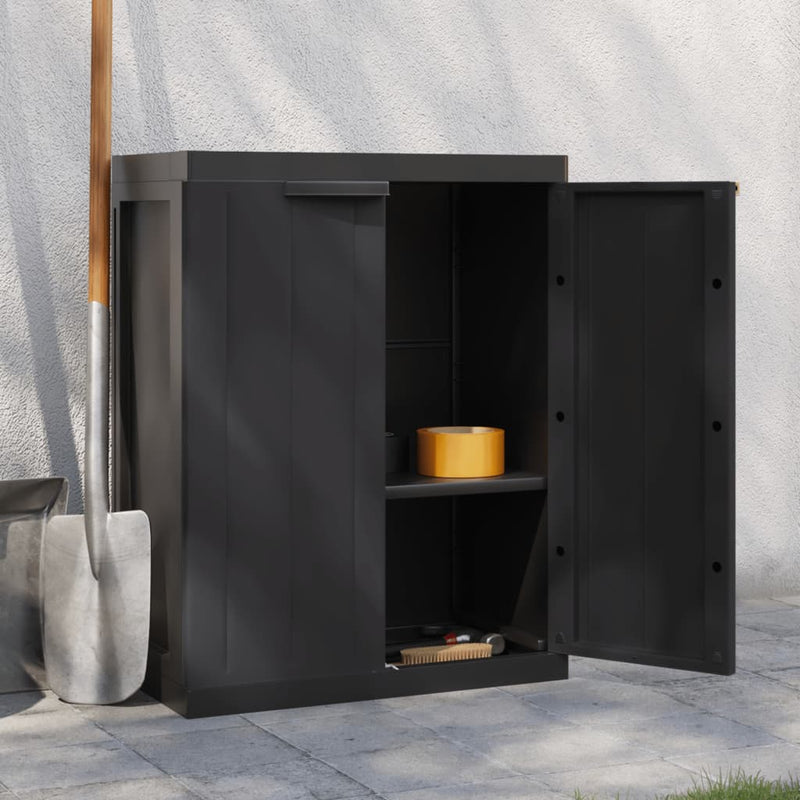 Outdoor Storage Cabinet Black 65x37x85 cm PP Payday Deals